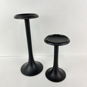 Crate & Barrel Metal Pillar Candle Holders